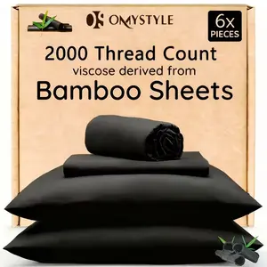 4pcs/6pcs Bamboo Cooling Bedding Set - Breathable And y - Fit for Hot Sleepers And Sweats, Pillowcases, Flat Sheet And Fitted Sheet - A Perfect Gift for Family