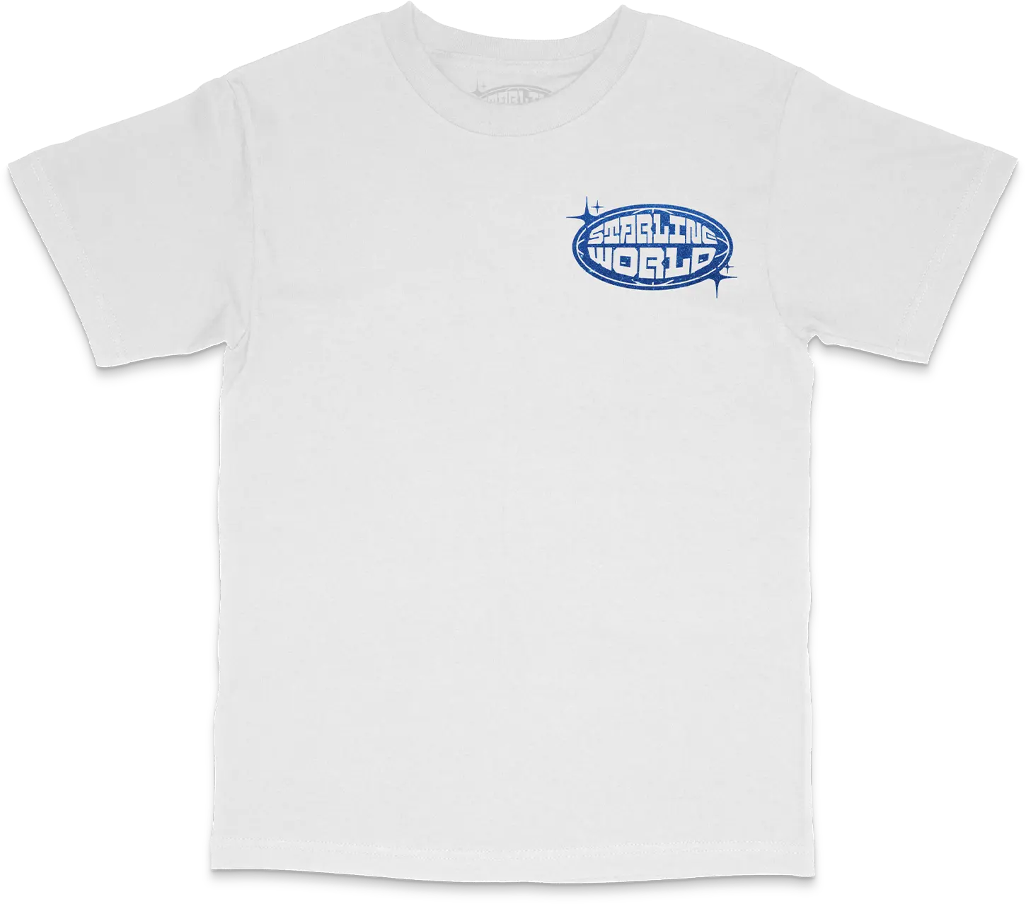 StarlineWorld (White-SPARKLY-Blue) Tee