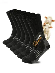Thick Warm Merino Wool Socks for Men and Women, Wool Lined Winter Hiking Boots Work Socks 3 Pairs Set, Seasonal Fit