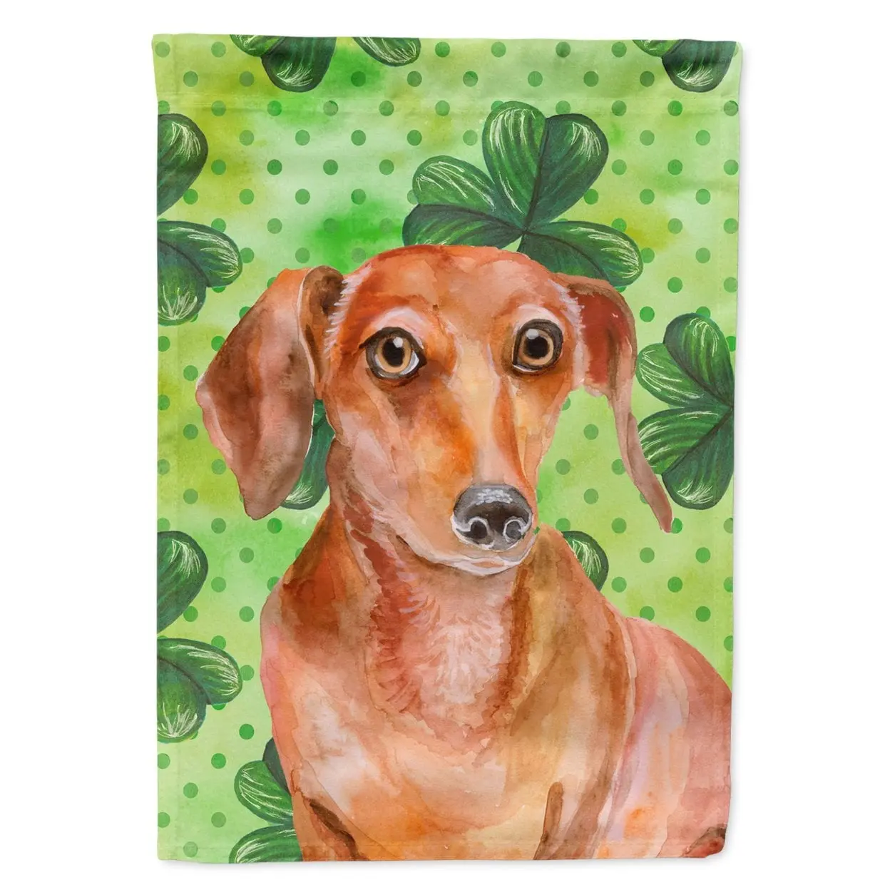 Carolines Treasures BB9881GF Red Dachshund St. Patrick's Polyester Garden Flag - Double-Sided, Fade Resistant, 0.17 lbs, 11" x 0.01" x 15" Size