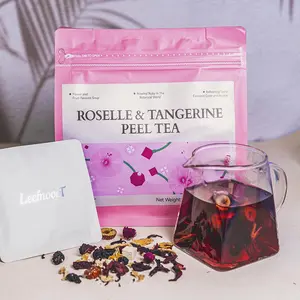 Roselle & Tangerine Peel Tea Bag 100g(10gx10packs) With Mulberries, Red Dates, Nine Processed Dried Tangerine Peel , Licorice, Roselle, Poria, Double - Petaled Red Rose
