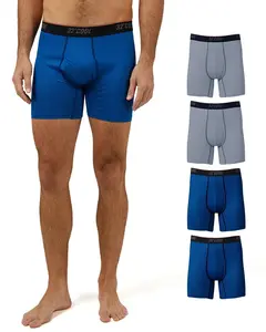32 Degrees Men’s 4 Pack Cool Active Boxer Brief | Anti-Odor | Quick Drying | 4-Way Stretch, 2 Cool Grey/2 Emotion Blue, XX-Large