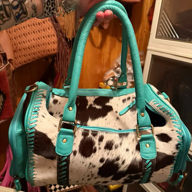 Genuine Cowhide Leather Duffle Bag