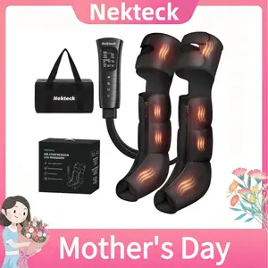 Nekteck Leg Massager Air Compression Wraps with Heat Compression Therapy Relieve Muscle Soreness Improve Blood Circulation for Full Leg Relaxation Ideal Mothers Day Presents for Women