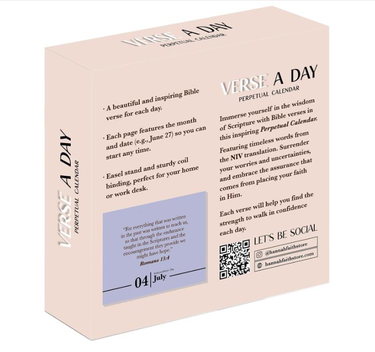 Verse A Day Perpetual Calendar | Enjoy it Year After Year, 365 Christian Verses from the NIV Bible to Inspire Your Daily Devotional, Positive Inspirational Religious Daily Verses for Men & Women