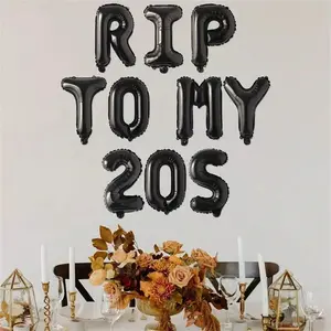 Funny 30th Birthday Party Decorations, 10/11 Tear-Off 20s Drunk 40s Aluminum Foil Balloons, End My 20s 30s 40s Banner, Mylar Balloon