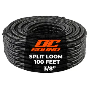 DC Sound 3/8" 10mm 100 Feet Split Wire Loom Cable Sleeves Conduit Protective Tubing