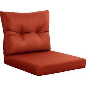 Outdoor Deep Seat Cushion Set, 24 x 24 Inch, Brick Red, Patio Cushion, Waterproof Outdoor Furniture Cushion, Comfortable Seat Pad for Chairs, Garden, Porch, Deck, Patio Furniture Cushion