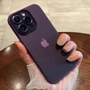 For iPhone 14 15 Pro Max Ultra Thin Matte Hard PC Translucent Clear Phone Case for Apple iPhone 14 Plus 13 12 Pro Max Shockproof Slim Silky Skin Cover