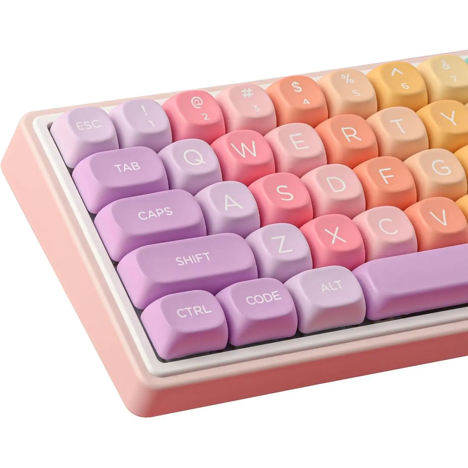 MOA Profile Keycaps,PBT Cute Rainbow Candy Keycaps 126  Dye-Sublimation Custom Keycap Set with Keycap Puller for Cherry Gateron MX Swithes Mechanical Keyboards