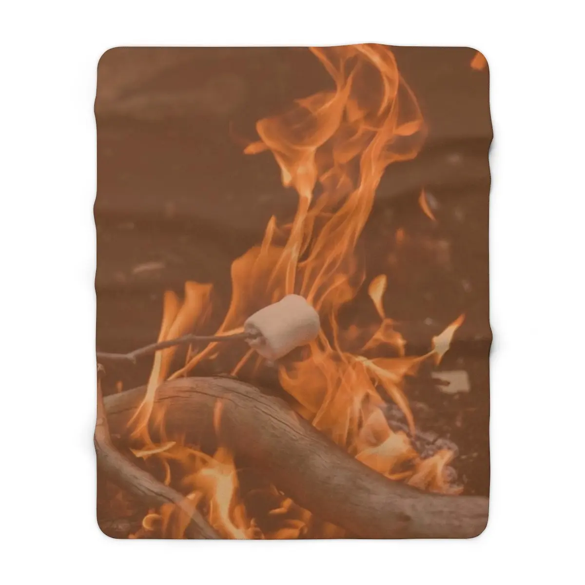 Cozy Fire Sherpa Blanket: Roasting Marshmallows, Autumn Cuddle | Camp Fire Photography | Warm and Soft |  Sherpa Fleece Blanket