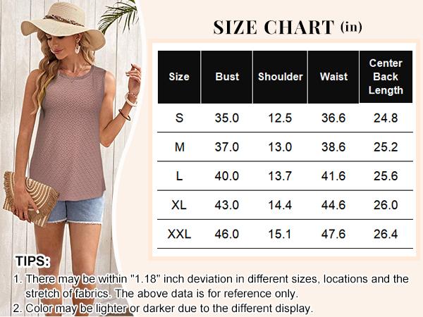 Zeagoo Live Tank Tops for Women Sleeveless Eyelet Shirts High Neck Cute Summer Top Loose Fit S-XXL