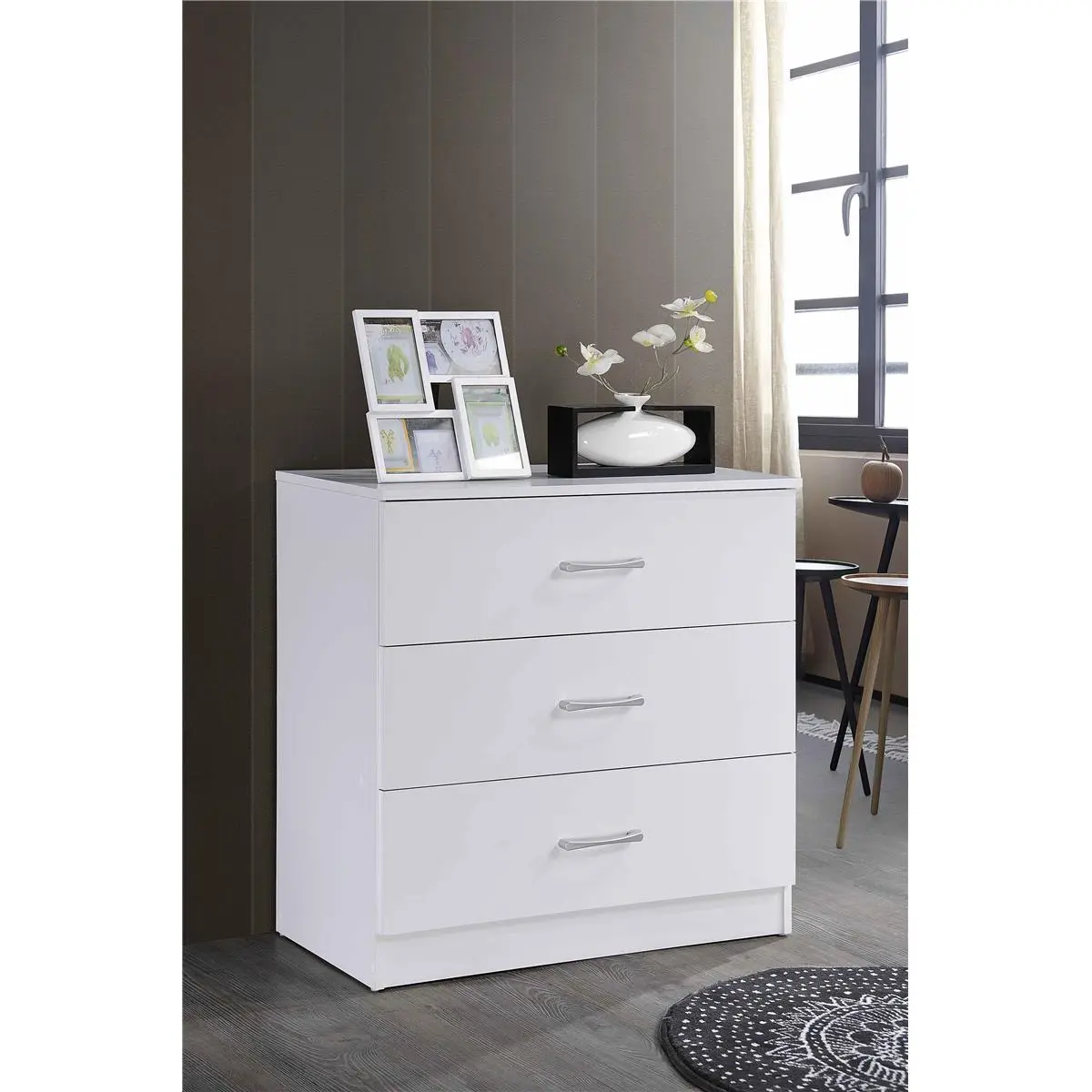 212 MAIN Wood 3-Drawer Solid Wood Dresser - 17x34.5x59 in, 85.8 lbs, Indoor Bedroom Storage Furniture Set