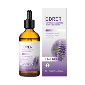DDRER Peppermint Lavender Body Massage Oil for Relaxation & Sleep | Moisturizing & Calming Dry Skin | Stress Relief Gift