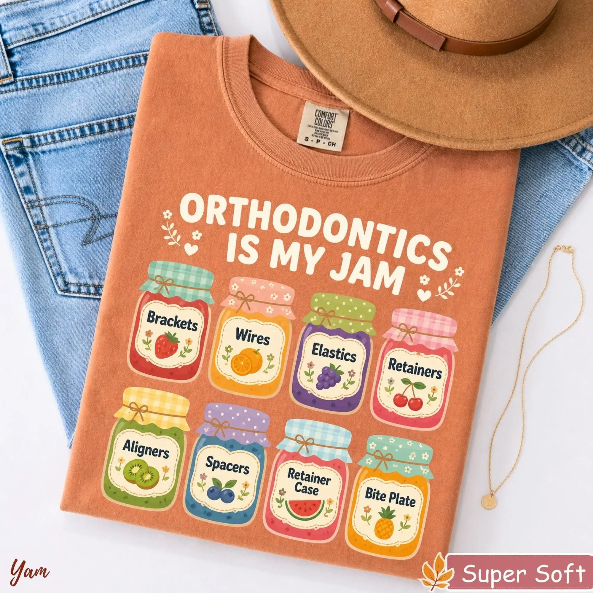 Comfort Colors Orthodontist Shirt, Orthodontics Is My Jam T-Shirt, Funny Dental Shirt, Braces Tee, Dental Assistant Hygienist Dentist Gift