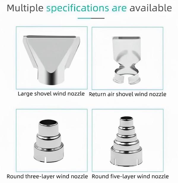 LCD Display Heat Shrink Tool Kit, 4 Nozzles Included, Multi-Function Hand Tool for Vinyl Wrap, Shrink PVC, Paint Removal & Home DIY, US Plug