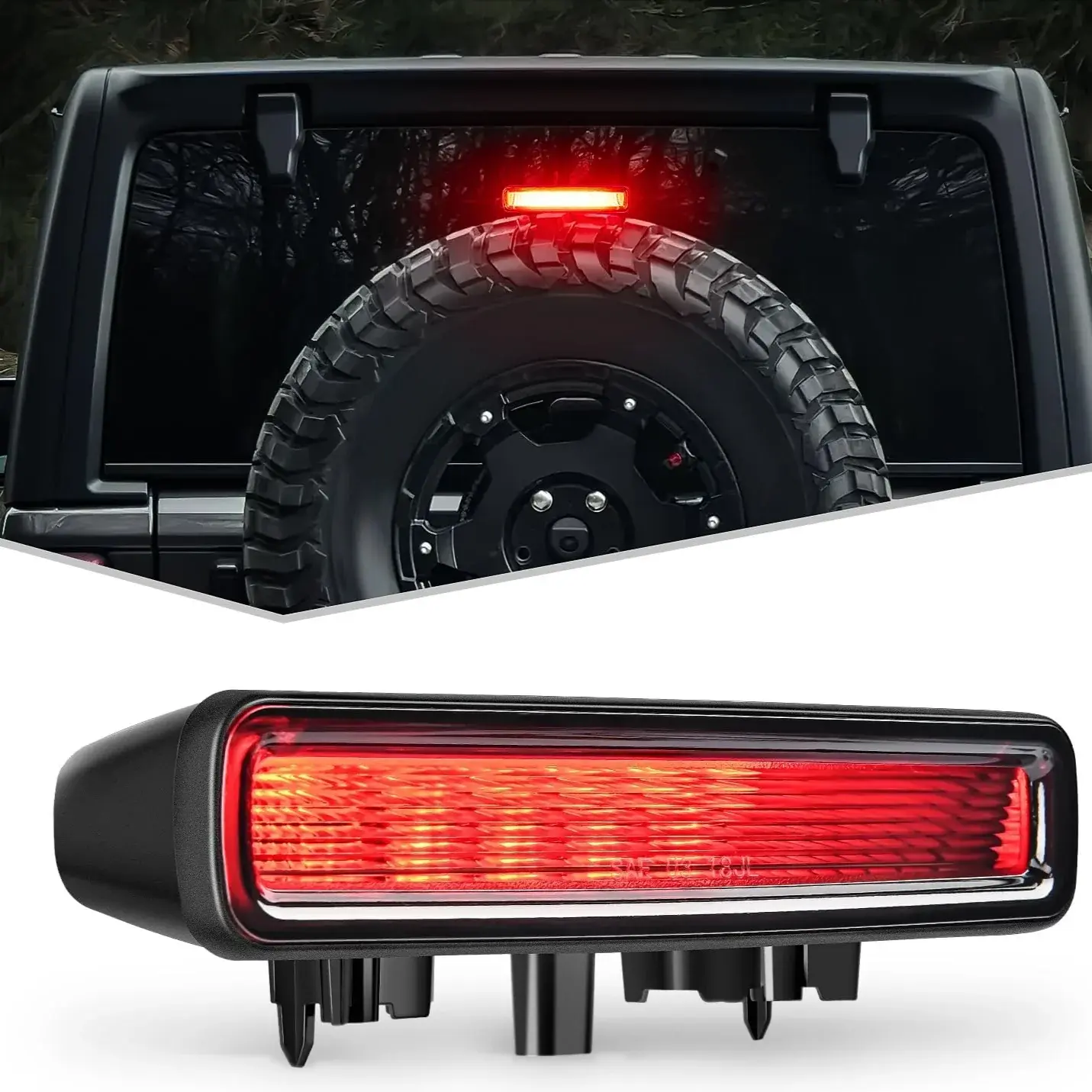 Nilight Rear Lights - LED Tail Lights, Third Brake Indicator, Waterproof ABS Plastic, Waterproof IP67, Water Resistant, Plug-and-Play, Compatible with 2018-2023 Jeep Wrangler JL