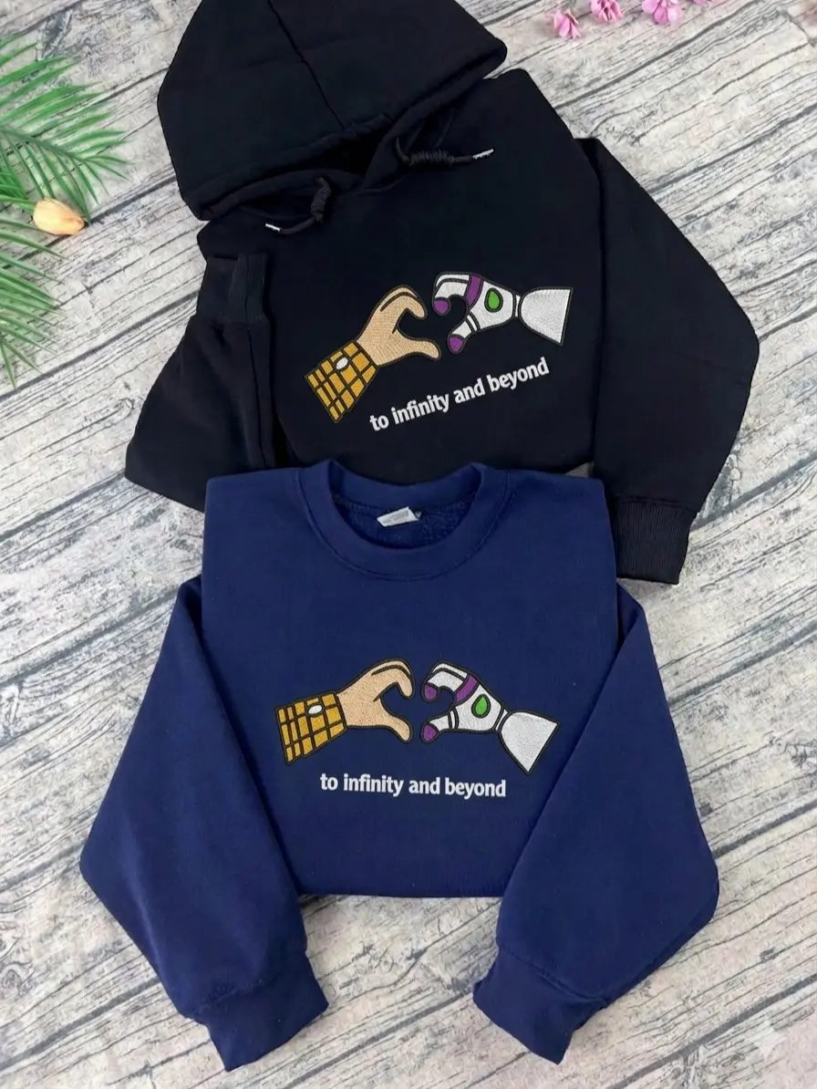 EMBROIDERED To Infinity and Beyond Sweatshirt, Buzz and Woody Best Friend Crewneck, Lover Gift