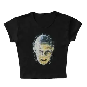 Gothic Y2k Style Crop Top BabyTee, Aesthetic Print Babytees Streetwear Harajuku Graphic Emo girls Vintage 2000s Crop Top