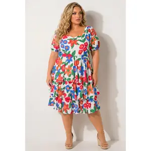 Plus Size Amalia Floral Tiered Dress - Ivory
