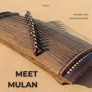 EastEcho Mulan Premium Portable Guzheng - 24" (60cm) 14-String Professional Chinese Zither Musical Instrument, Complete Set with Handmade Cordia Wood for Rich Resonance, Wooden Fingerboard Guzhengs for Adult Beginners, Musical Instruments