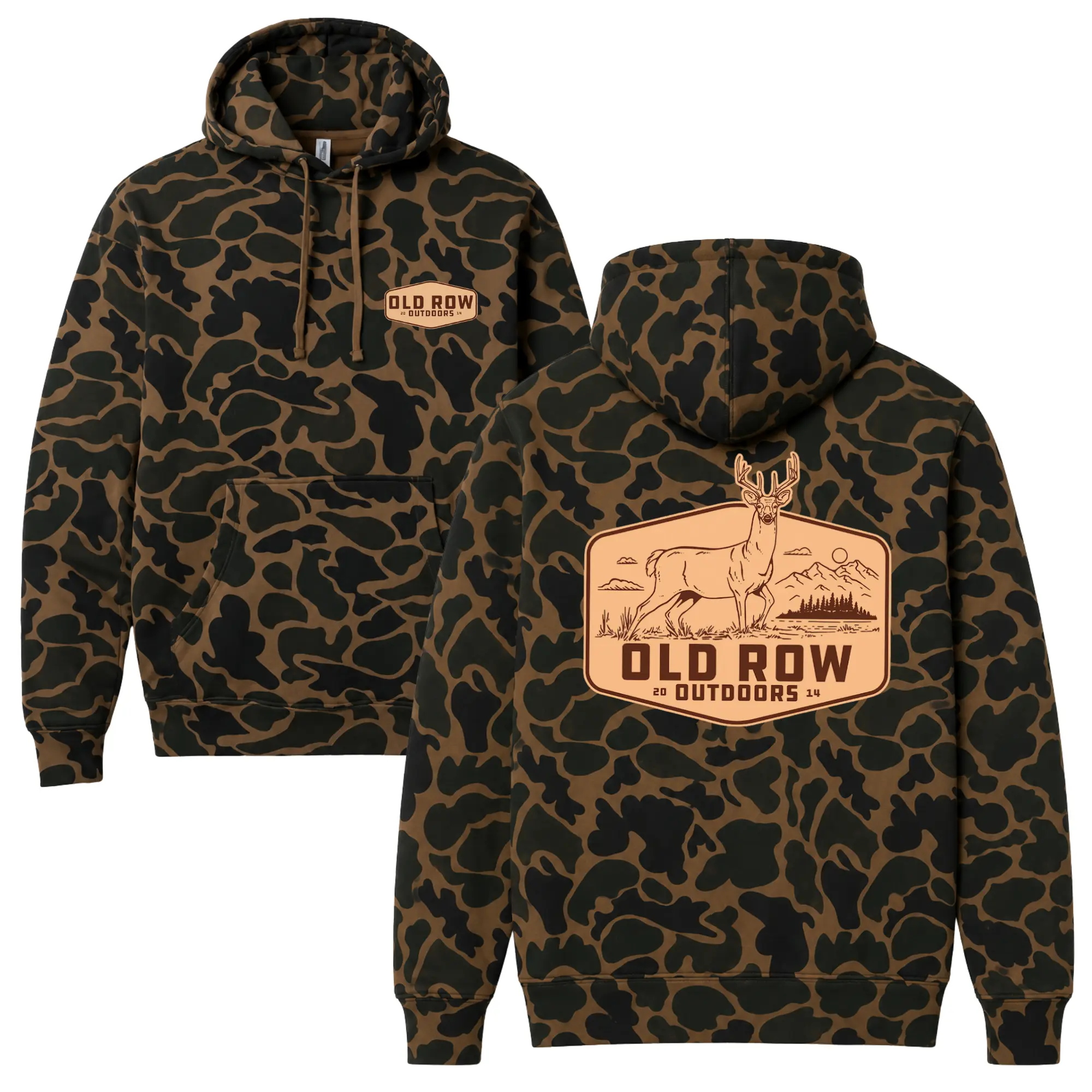 Old Row Outdoors Deer Badge Camo Hoodie For Men And Women, Camo Pattern Hunting Hoodie, Old Row Outdoors Hoodie, Duck Camo Hoodie, Gift For Men