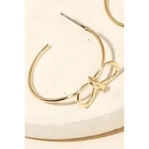Harley Bow Tie Hoop Earrings
