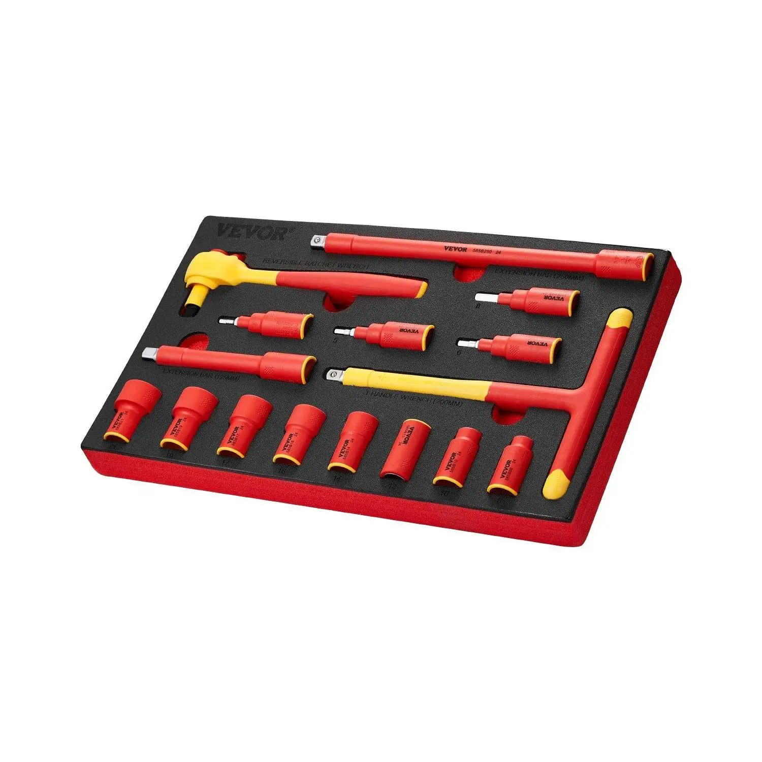 【summerfinds】Insulated Socket Set 16-Piece Insulated Socket Tool with T-Handle Wrench 1000V