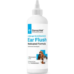 Medicated Ear Flush for Dogs & Cats, Ear Infection Relief - 12oz