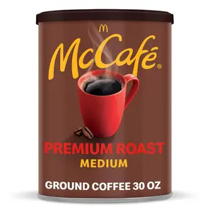 McCafe Premium Roast, Medium Roast Ground Coffee, Colombian, Medium-Dark Roast, Breakfast Blend, Light Roast - 30 oz Canister
