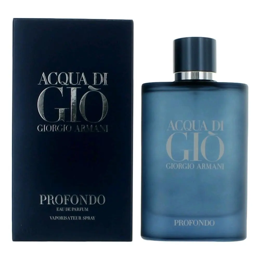 Giorgio Armani Acqua Di Gio Profondo for Men - 4.2oz Bold Fragrance Experience Iconic Branding EDP Vaporizer Spray, Bold Aroma, Distinctive