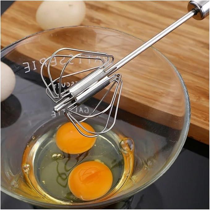 3PCS manual egg beater! Three types of mixing heads, one click semi-automatic press, labor-saving and efficient stainless steel material with double ceiling efficiency, essential baking crafts for kitchens Utensils