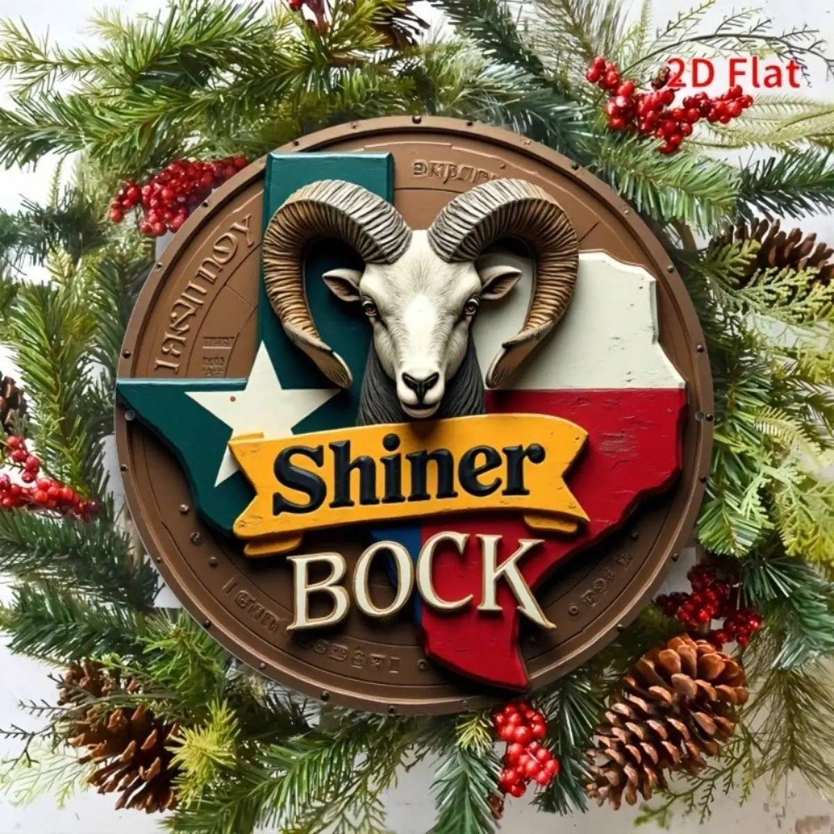 Texas Tin Sign Beer Metal Sign - Aluminum Shiner Bock Retro Decor Wall Plaque 8x8 Vintage Bar Pub Home Garage Man Cave Décor