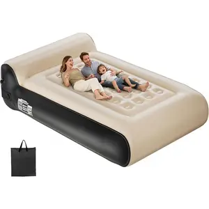 Queen Air Mattress Full with Built in Pump for Camping 16" High Speed Inflatable Mattress Inflation Completed in 3 Minutes, Luxury Blow up Mattress Comfort Flocked Airbed for Guest,Home