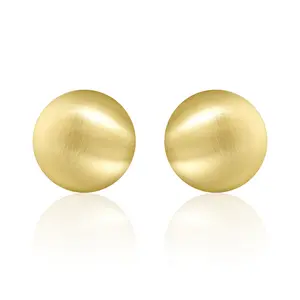 Aprilery Brushed Dome Stud Earrings for Women Minimalist Round Fashion Jewelry