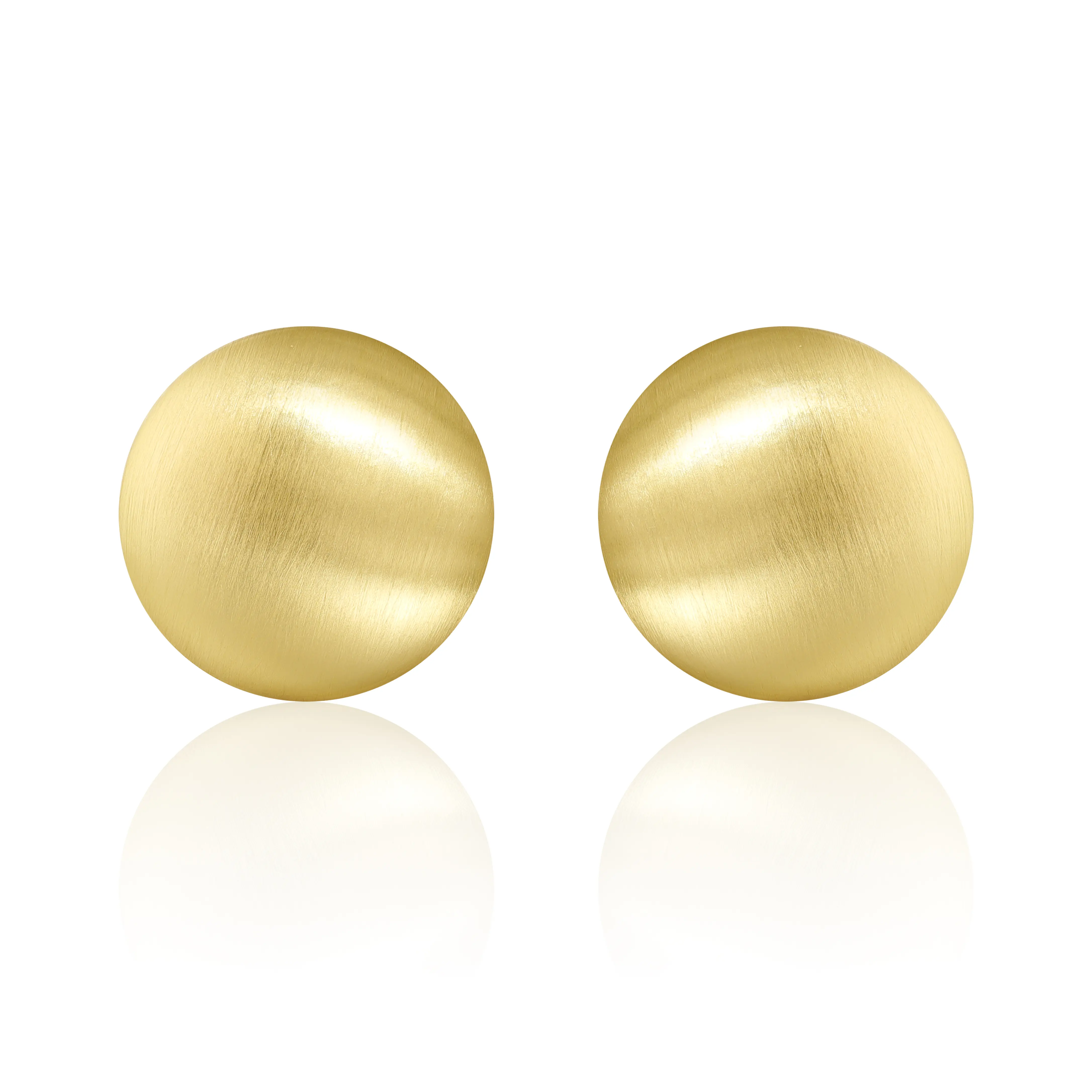 Aprilery Brushed Dome Stud Earrings for Women Minimalist Round Fashion Jewelry