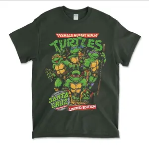Teenage Mutant Ninja T-Shirt, Santa Cruz Skateboards Limited Edition, Vintage Cartoon Graphic Tee, Retro Style Gift, Streetwear