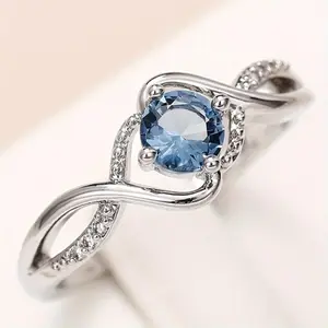 Designer jewelry1Pc Exquisite Artificially Synthesized Aquamarine Ring for Women Bridal Promise Engagement Proposal Wedding Jewelry Christmas Mother's Day gifts