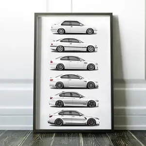 [UNFRAMED POSTER] M3 Generation Print, E30, E36, E46, E92, F80, G80 M German Sportscar Poster, Art, Car Art, Cars_1