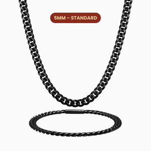 JAXXON - Cuban Set 5mm - Box Clasp - Black