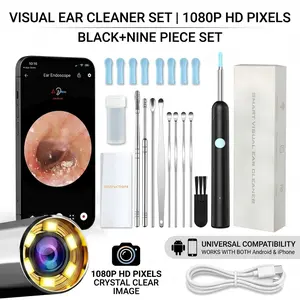 Smart Visual Ear Cleaner Kit - HD Camera Earwax Removal Tool with Medical Silicone Tips, iPhone/Android Compatible, Springtok Spring Gift Set phone clean cam Rechargeable Waterproof Ear Wax Remover battery dual power pick cleaning scoop endoscope