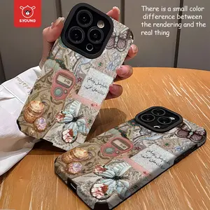 Butterfly Bird Beaded Phone Case for iPhone 11-16 Pro Max, Anti-Drop PU Leather Cover, Trendy Fashion Shockproof Full Protection