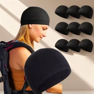 9pcs Sports Knit Skull Cap Beanie, 100% Polyester, Sweat Wicking Helmet Liner, Breathable Moisture Management, for Cycling, Motorcycle Riding, Skiing, Running gym accessories tiktokshopspringglowup headbands men fashion hair