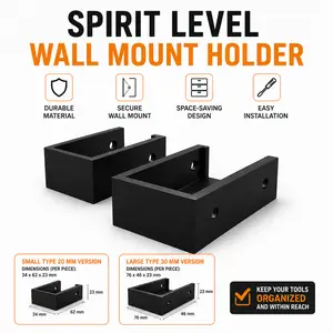 Spirit Level Holder Wall Mount Tool Organizer Rack Garage Storage 20mm 30mm
