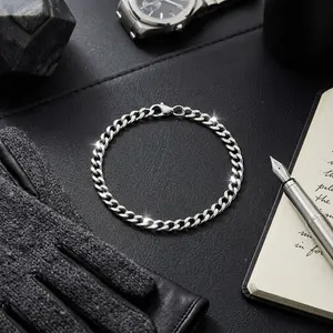 The Ultimate Everyday Silver Classic Silver Cuban Curb Link Bracelet - Tarnish Free Everyday Stainless Steel Jewelry