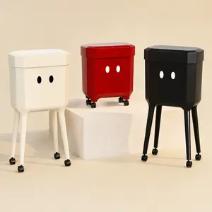 Kitchen Trash Can with Legs, Large Capacity Rolling Garbage Bin with Lid, Odor Control Waste Basket for Home, Kitchen and Living Room