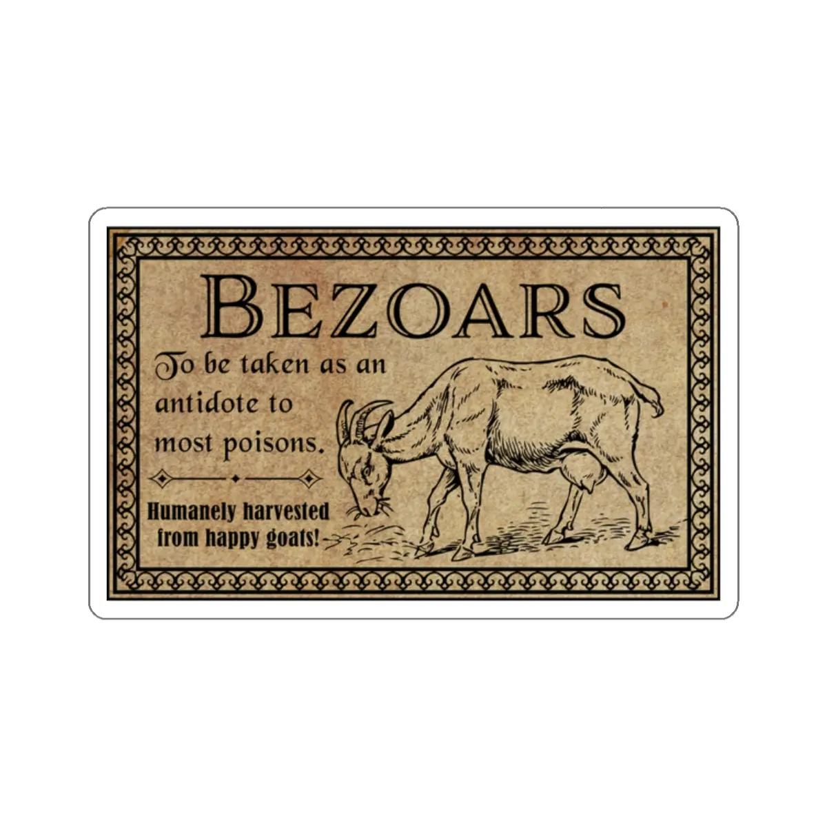 Bezoars Apothecary Label
