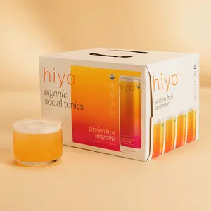 hiyo non-alcoholic functional seltzers - passion fruit tangerine - organic social tonics (12-pack)