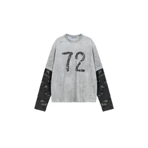 Aelfric Eden Camo sweatshirt Men's Crewneck Camo Shirt Casual Patchwork Pullover Streetwear Graphic Tops Camouflage Shirts for Men Long Sleeve Shirt