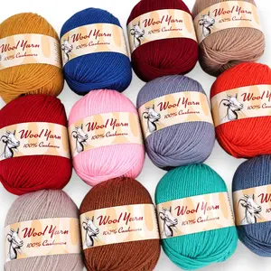100% Cashmere Wool Yarn Pack of 10 Hand-Washable, Suitable for Crocheting & Knitting Projects, Ideal for All Ages